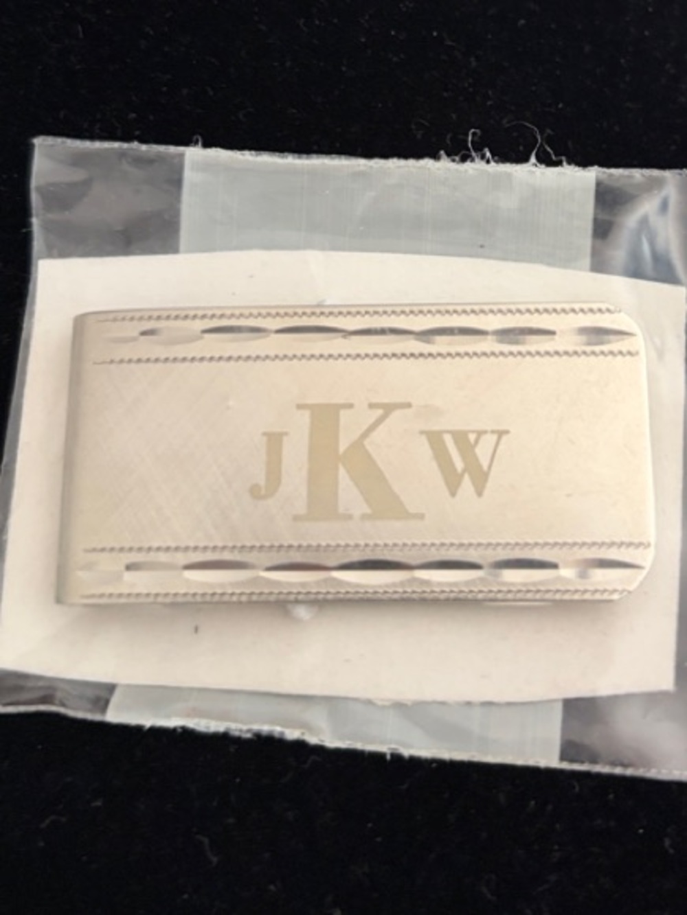 JKW Engraved Silver Money Clip - Silver